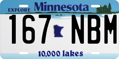 MN license plate 167NBM