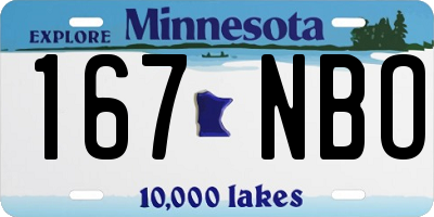 MN license plate 167NBO