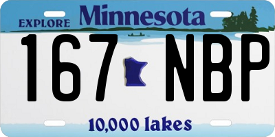 MN license plate 167NBP