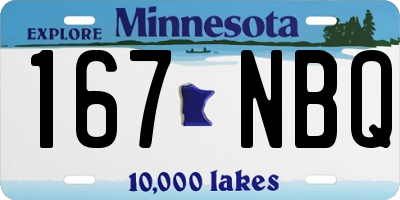 MN license plate 167NBQ
