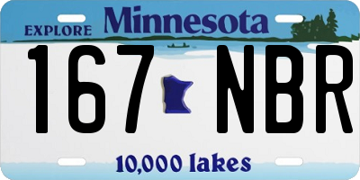 MN license plate 167NBR
