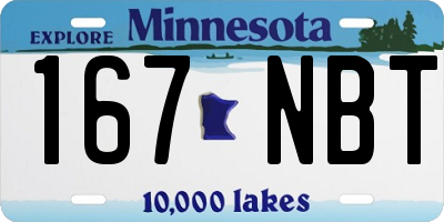 MN license plate 167NBT
