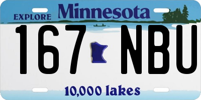 MN license plate 167NBU