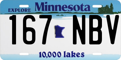 MN license plate 167NBV
