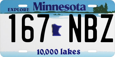 MN license plate 167NBZ