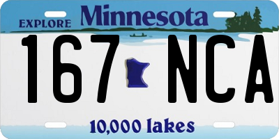 MN license plate 167NCA