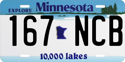 MN license plate 167NCB