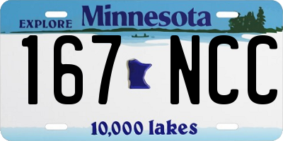 MN license plate 167NCC