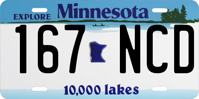 MN license plate 167NCD