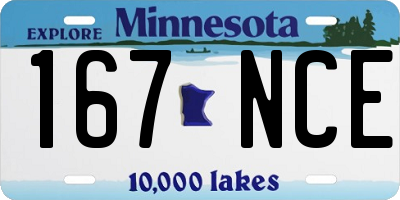 MN license plate 167NCE