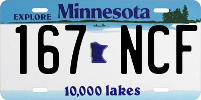 MN license plate 167NCF