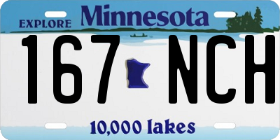 MN license plate 167NCH