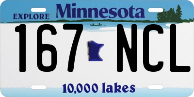 MN license plate 167NCL