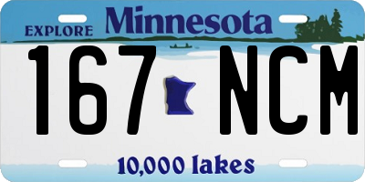MN license plate 167NCM