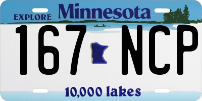 MN license plate 167NCP