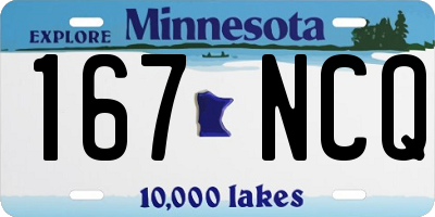MN license plate 167NCQ