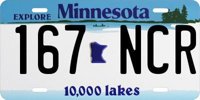 MN license plate 167NCR