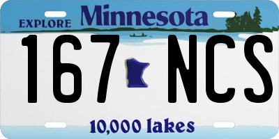 MN license plate 167NCS