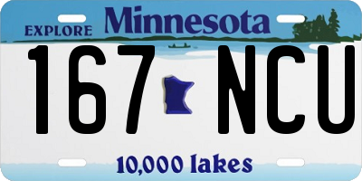 MN license plate 167NCU