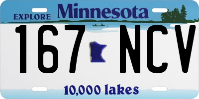 MN license plate 167NCV