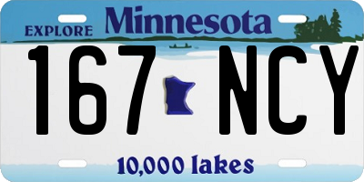 MN license plate 167NCY