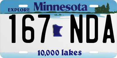 MN license plate 167NDA