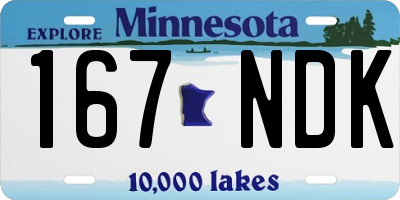 MN license plate 167NDK