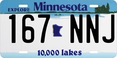 MN license plate 167NNJ