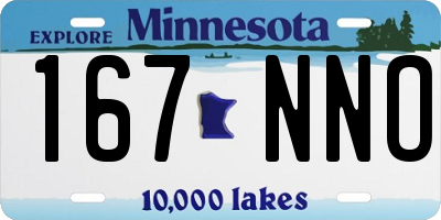 MN license plate 167NNO