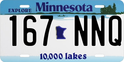 MN license plate 167NNQ