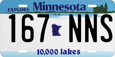 MN license plate 167NNS
