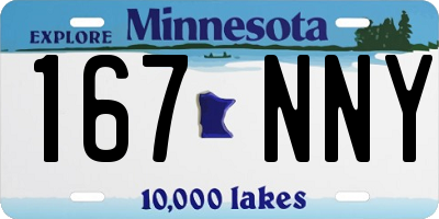 MN license plate 167NNY
