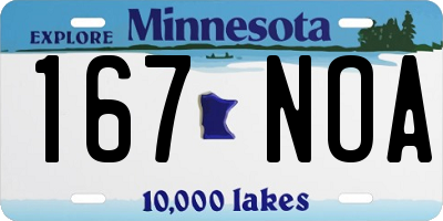 MN license plate 167NOA
