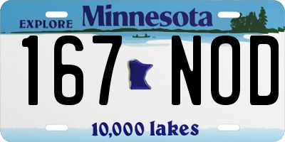 MN license plate 167NOD