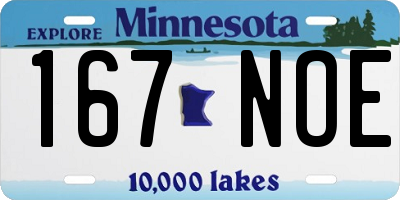 MN license plate 167NOE