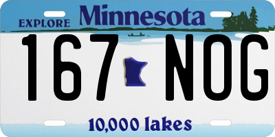 MN license plate 167NOG