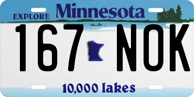 MN license plate 167NOK