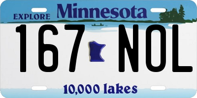 MN license plate 167NOL