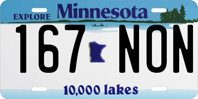 MN license plate 167NON