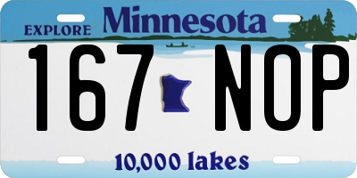 MN license plate 167NOP