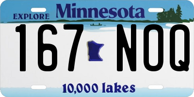 MN license plate 167NOQ