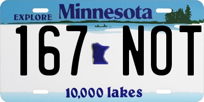MN license plate 167NOT