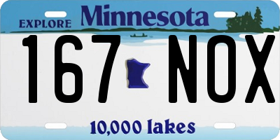 MN license plate 167NOX