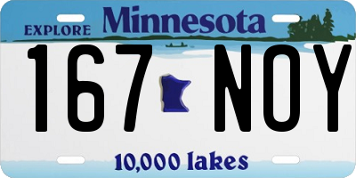 MN license plate 167NOY