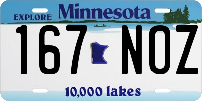 MN license plate 167NOZ