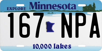 MN license plate 167NPA