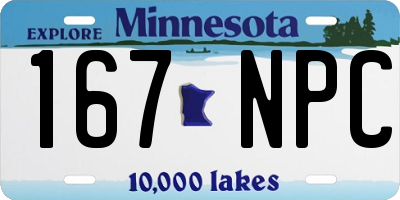 MN license plate 167NPC