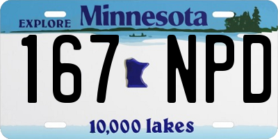 MN license plate 167NPD