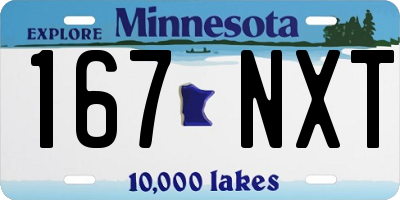 MN license plate 167NXT