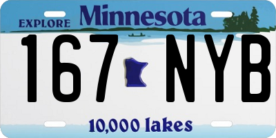 MN license plate 167NYB
